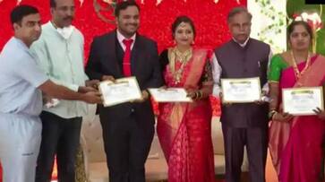 karnataka newly married couple takes pledge on their wedding day to donate eyes