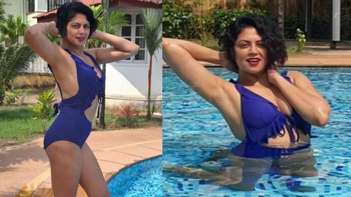 बाल कटवाने के बाद Kavita Kaushik नीली बिकिनी में आई नजर, पूल में दिखा रही थी कातिलाना अदाएं