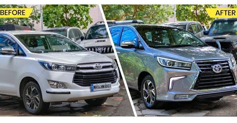 Toyota Innova Crysta modified with Lexus body kit looks premium