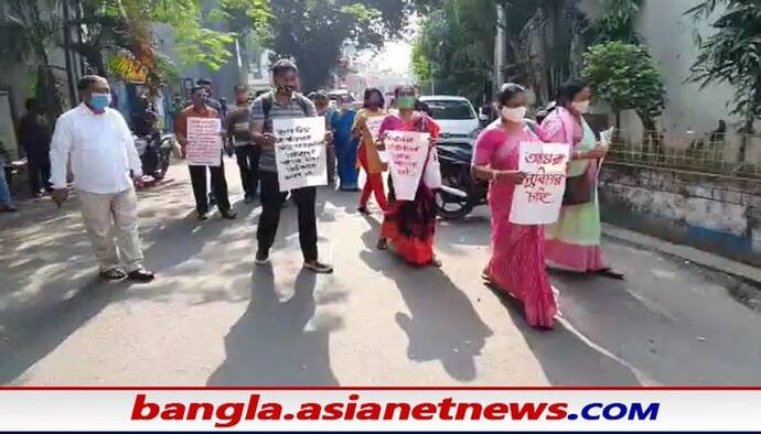 School Agitation, 'বকেয়া টাকা ফেরানো হোক', জিডি বিড়লার পর মহাদেবী বিড়লায় বিক্ষোভ শিক্ষকদের