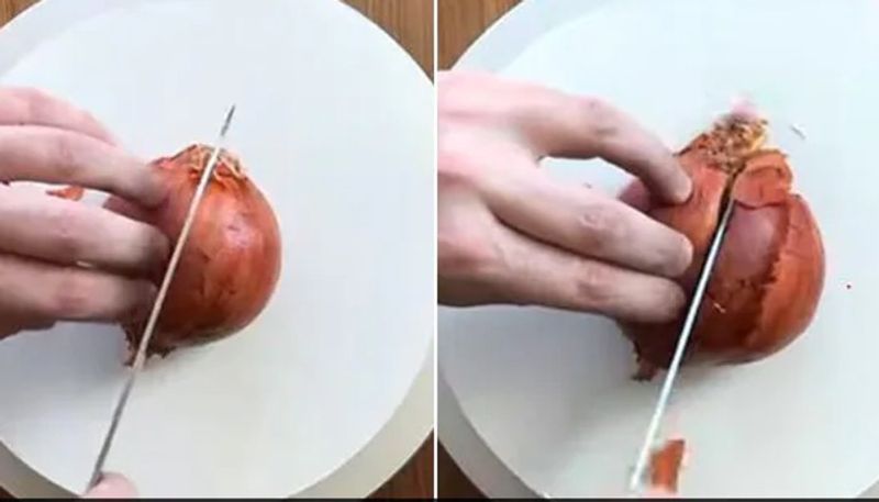 cake maker made onion like cake and shared its video