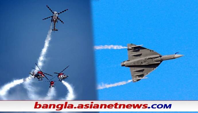 Dubai Airshow: মরুদেশ কাঁপালো বায়ুসেনার তেজস বিমান, সঙ্গ দিল 'সারং' ও 'সূর্যকীরণ', দেখুন