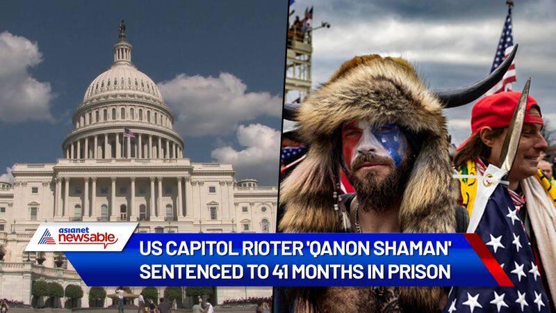 US Capitol rioter  jacob chansley QAnon Shaman sentenced to 41 months in prison