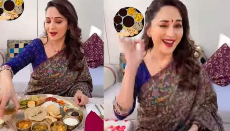 Madhuri Dixit enjoying Gujarati Thali post viral