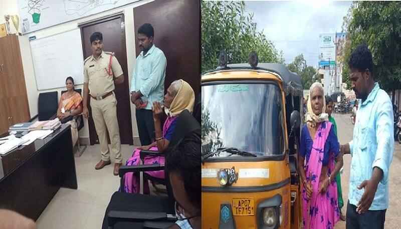 auto driver rescues an elderly woman who wants to commit suicide in vijayawada