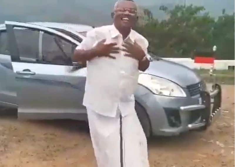 The video of a DMK official getting drunk and stabbing is currently going viral