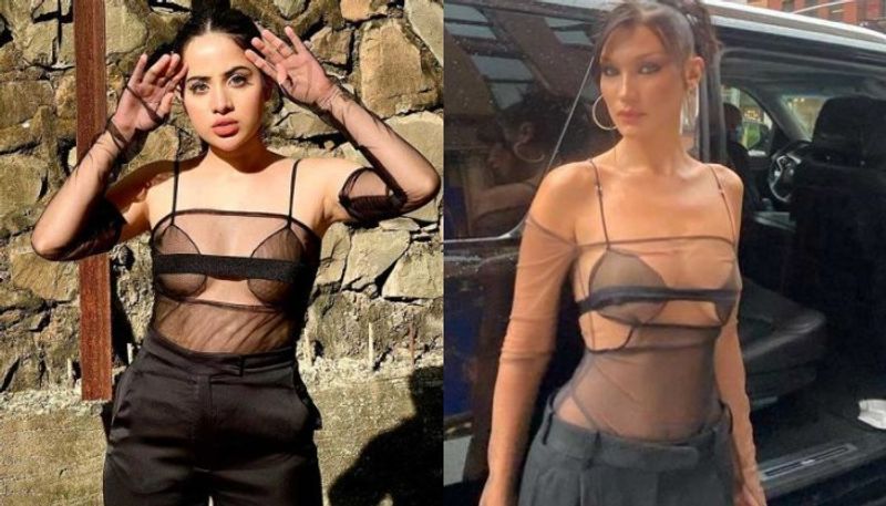 Urfi Javed Copies Bella Hadid s Sheer Bodysuit Style