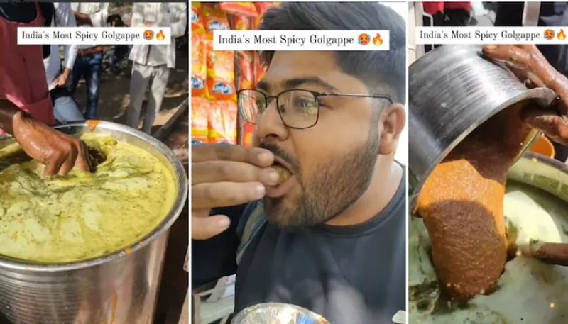 Food blogger tries India s spiciest golgappas in viral video