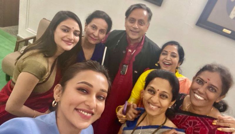 Shashi Tharoor shares pic with women MPs says Lok Sabha attractive place to work pod