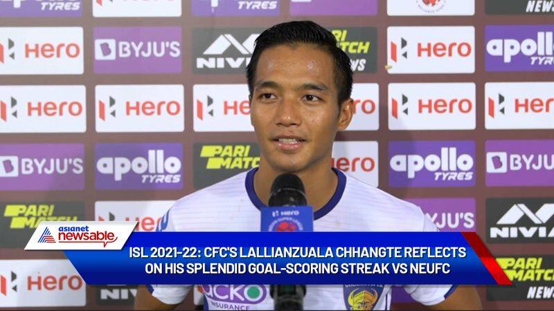 Indian Super League, ISL 2021-22, Chennaiyin FC vs NorthEast United FC: CFC's Lallianzuala Chhangte reflects on his splendid goal-scoring streak vs NEUFC (WATCH)-ayh