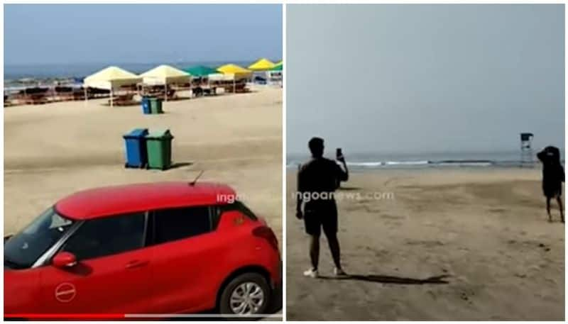 Youth arrested for driving Maruti Swift on Morjim Beach in Goa