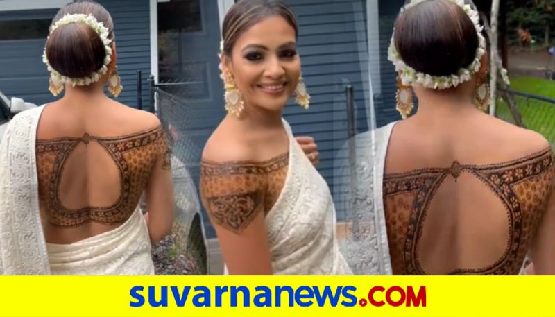 Woman gets brutally trolled for wearing mehndi blouse with saree dpl