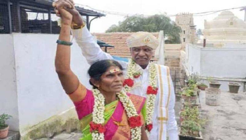 Elderly love couple gets married at the age of 65 in mandya, karnataka