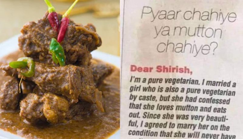 man asks wife to choose either him as her husband or her favourite food mutton