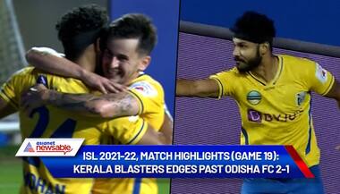 ISL 2021-22, Match Highlights (Game 19): Vazquez, Karuthadathkuni help Kerala Blasters edge past Odisha FC 2-1