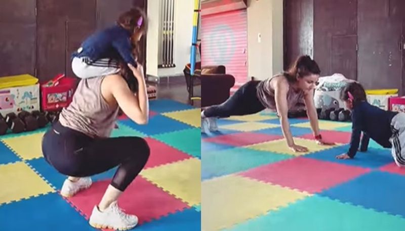 soha ali khans workout video may encourage mothers