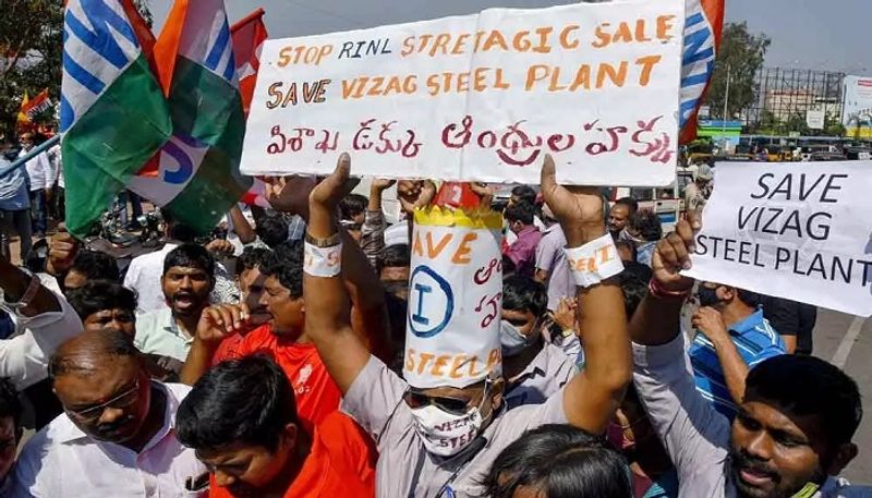 Vizag steel plant protest