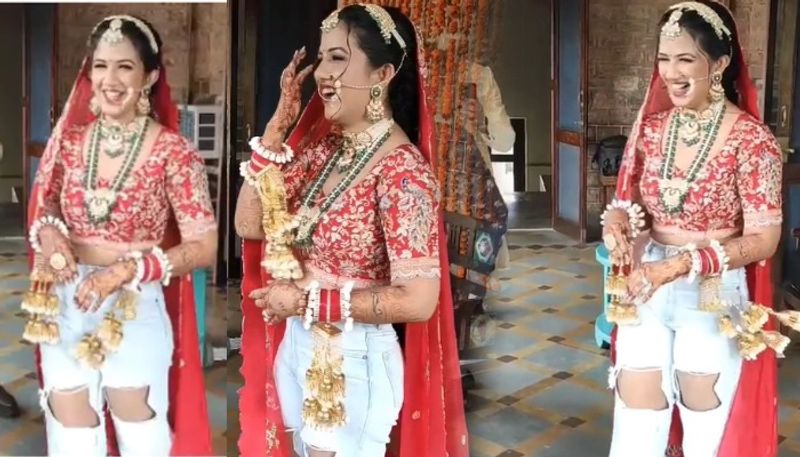 Bride wants to take her pheras wearing ripped jeans in viral video