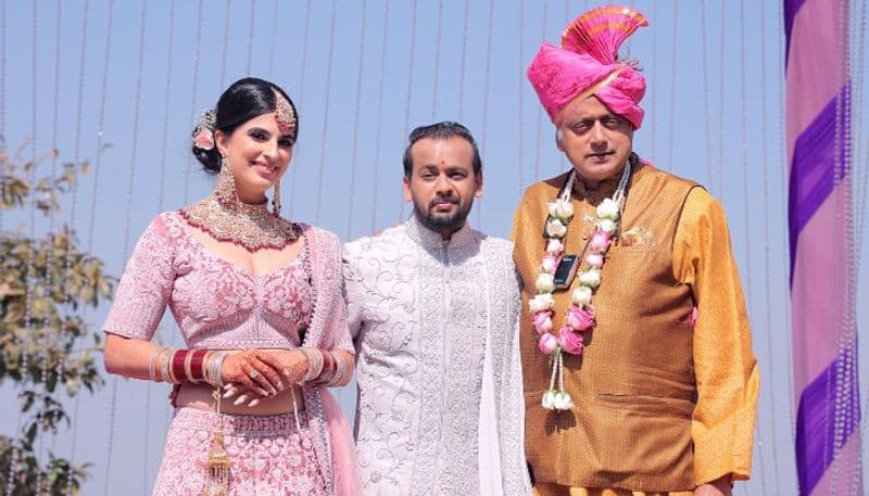 Shashi Tharoor mistaken as groom in pic with newlyweds