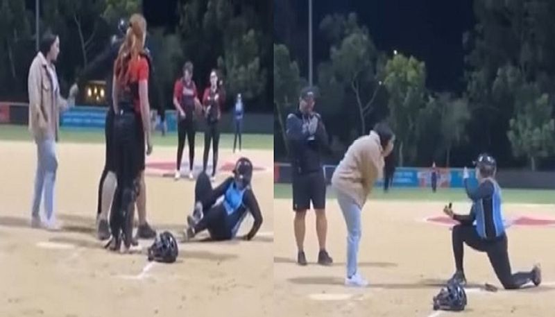 viral : Aussie woman proposes partner by faking injury during softball match