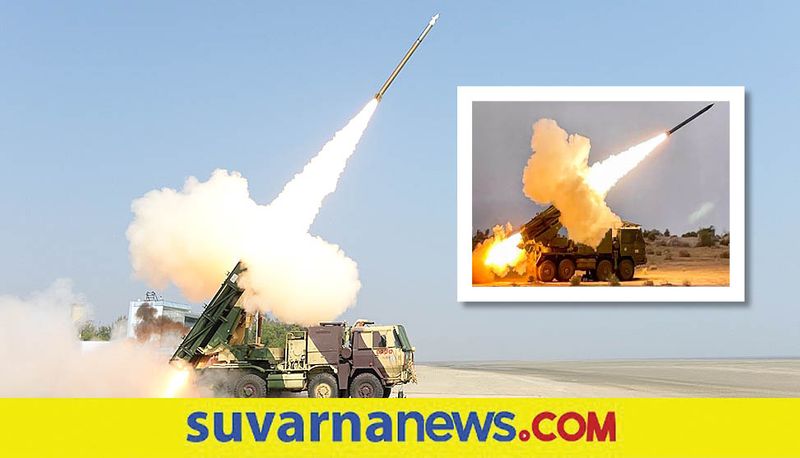 India tested its newly developed multi barrel rocket launcher system Pinaka ER in Pokhran