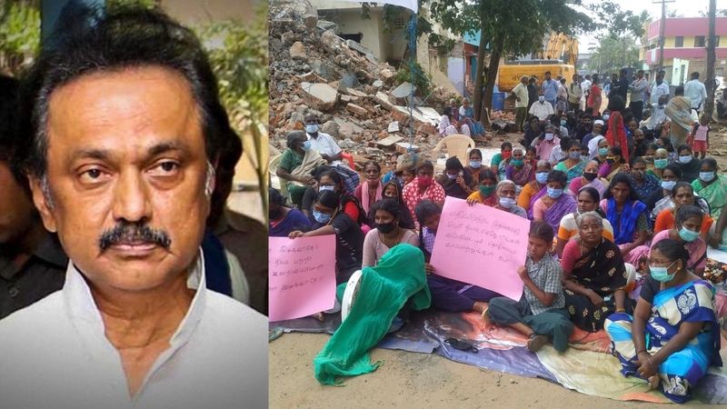 Kolathur area have been involved in a struggle over unannounced demolition of houses in the Chief Minister mk stalin constituency