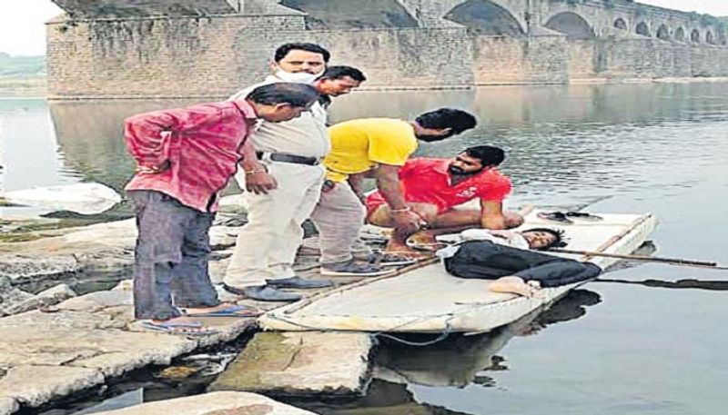 9th class boy jumps off a bridge for fear of being hit by a bus in khammam