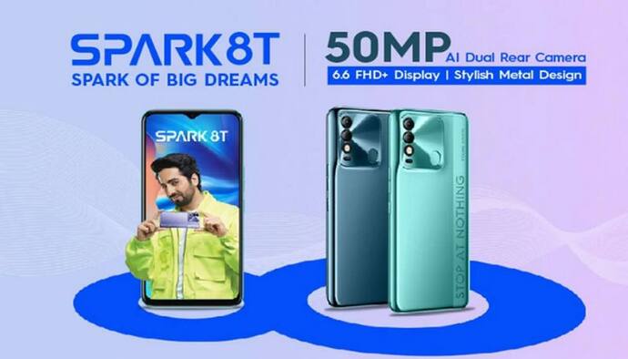 इंडिया में लॉन्च हुआ Tecno Spark 8T स्मार्टफोन, 50MP कैमरे से है लैस, कीमत 10 हजार से भी कम