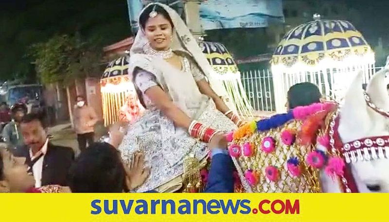 Viral video: Bihar bride rides ghodi to her wedding venue akb