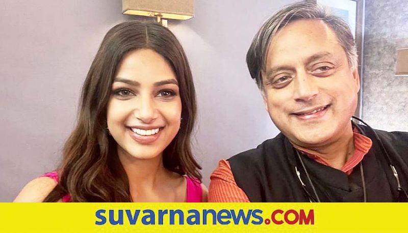 Netizens trolled Tharoor for posting selfie with Miss Universe Harnaz skr