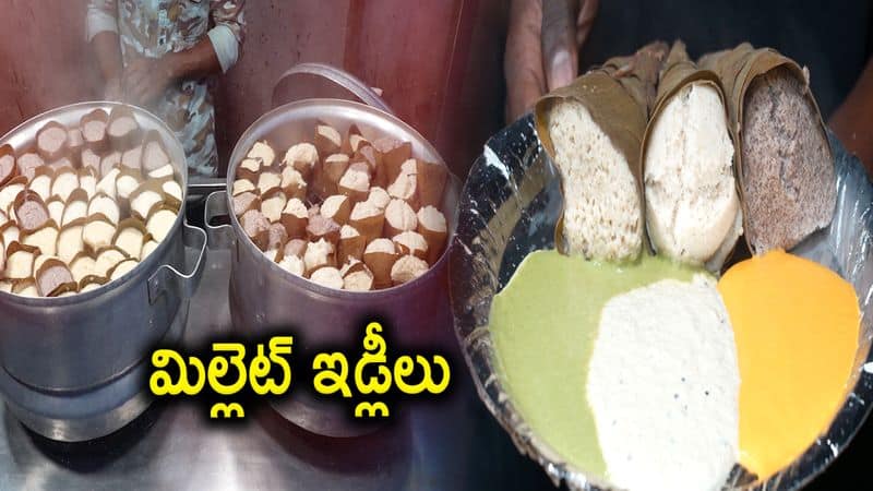 Different flavors of millet idly street food hyderabad