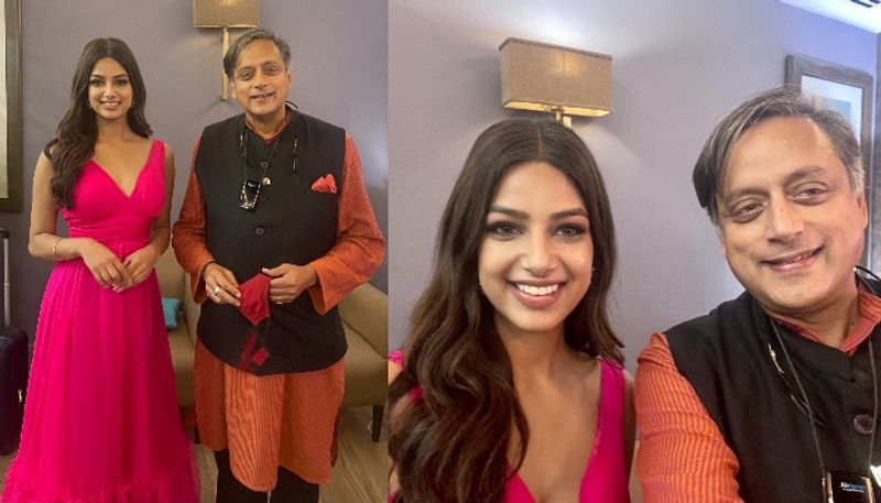 Shashi Tharoor meets Miss Universe Harnaaz Sandhu