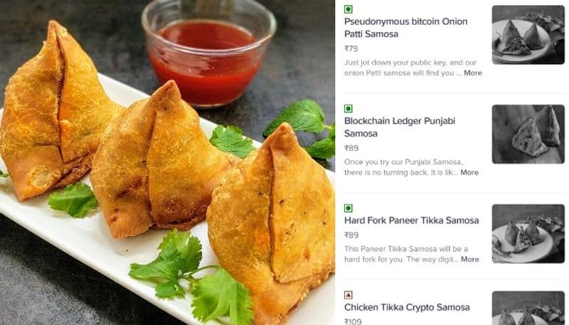 Try to read  Chicken Tikka Crypto Samosa viral menu