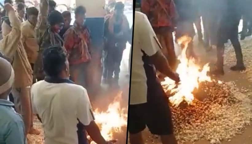 Madhya Pradesh: Failing to fetch proper prices, farmer sets garlic produce ablaze, ‘didn't get fair price’
