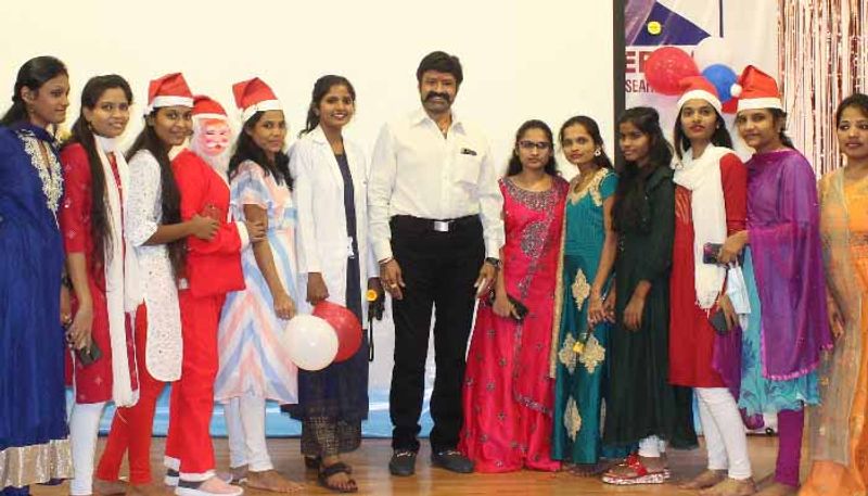 Cine Actor Balakrishna participates christmas celebrations in  Basavatarakam Indo American Cancer Hospital