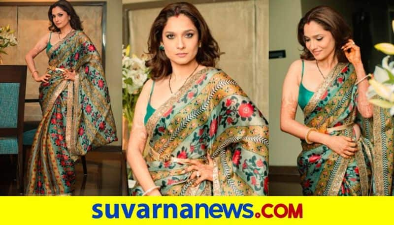 Ankita Lokhande flaunts bridal glow in 80 thousand Rs silk saree with hubby Vicky Jain dpl