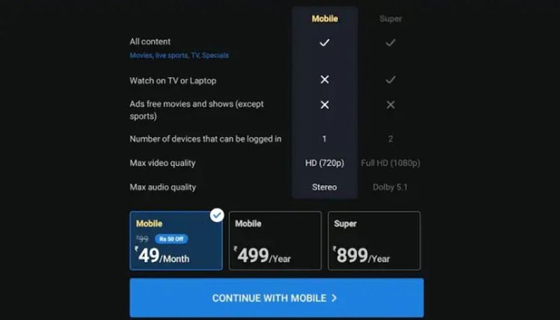 Now you can watch live cricket on mobile Disney  Hotstar stream for just Rs 49