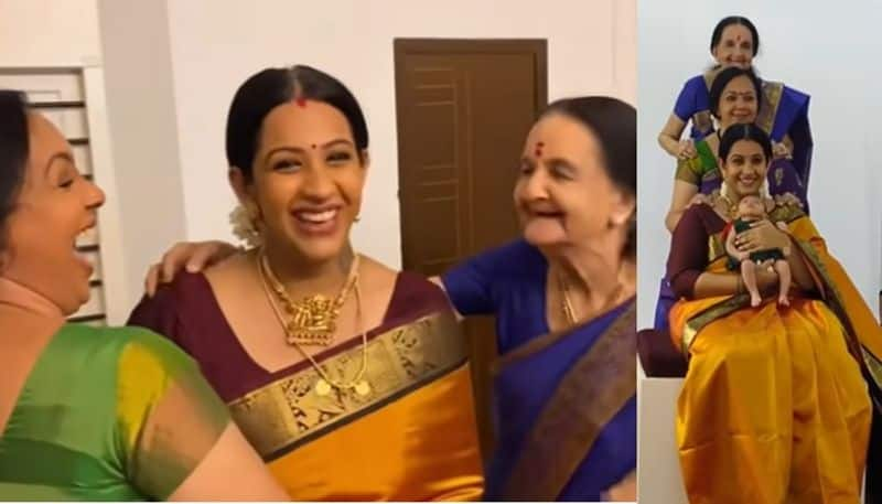 sowbhagya venkitesh shared photoshoot video with 4 generations of her family