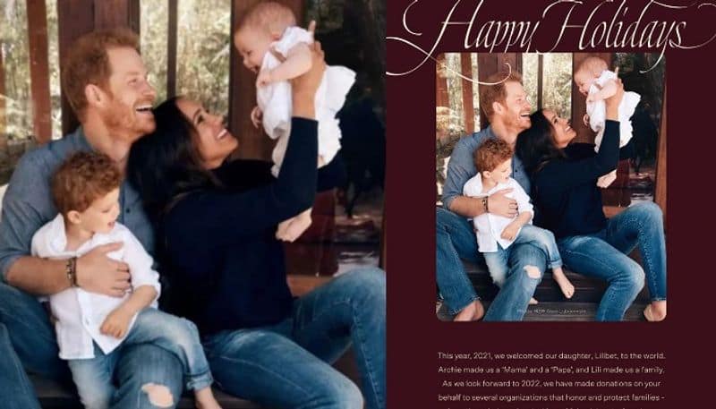 Meghan Markle and Prince Harry Share first Photo Of Daughter Lilibet On Christmas Card