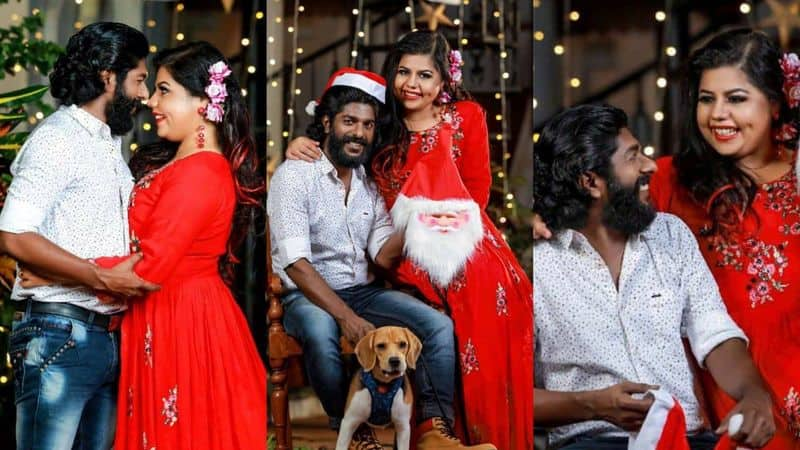 sneha sreekumar  Christmas theme photo shoot images getting viral on social media