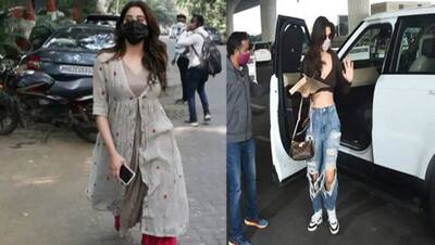 कटे-फटे जींस में एयरपोर्ट पर नजर आईं Disha Patani, जाह्नवी कपूर ने सूट पहन कर लूटा लोगों का दिल