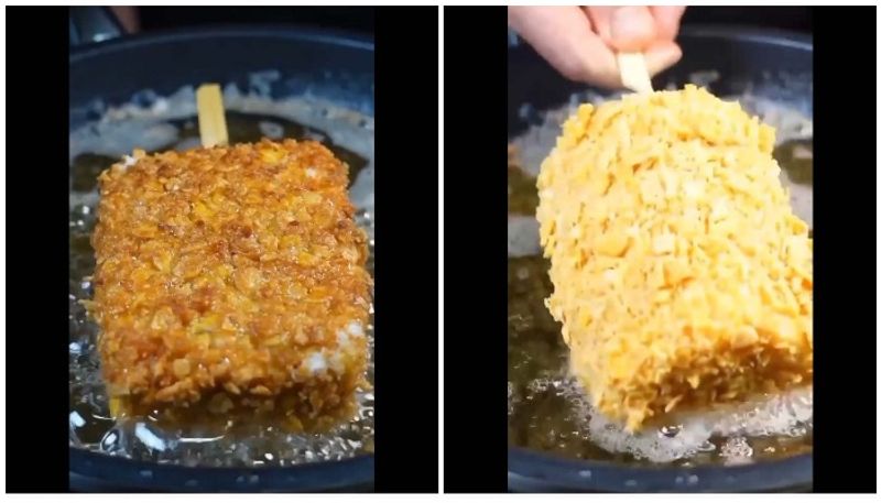 Man Makes Fried Cheese For Breakfast