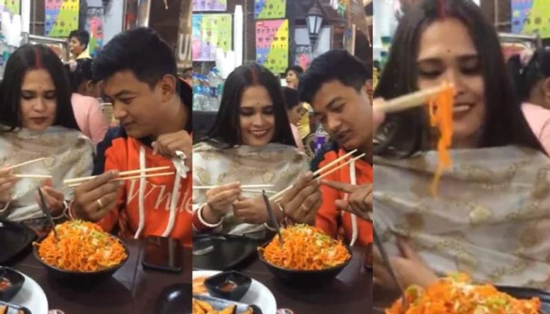 Husband Teaches Wife How To Use Chopsticks In Viral Video