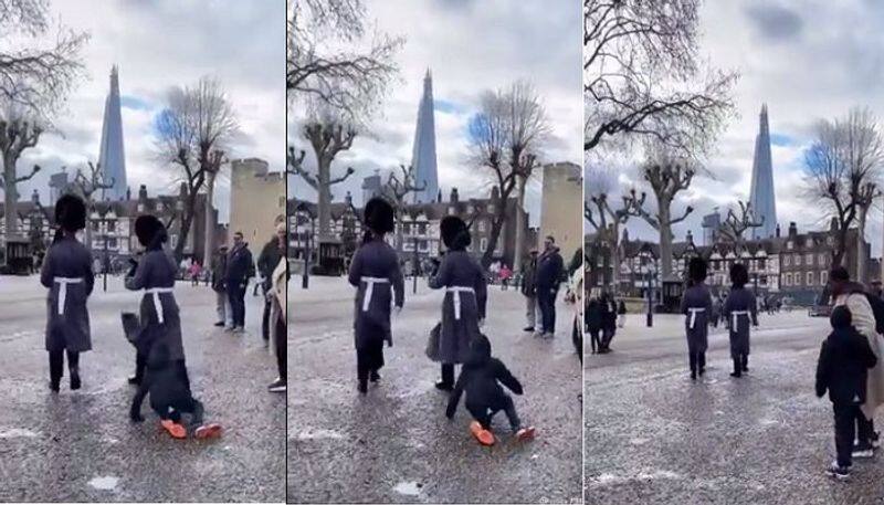 Viral Video : Queen's guard knocks over a child near the Tower of London