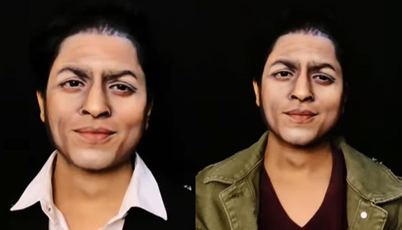 make up artist transformed herself into sharukh khan by make over