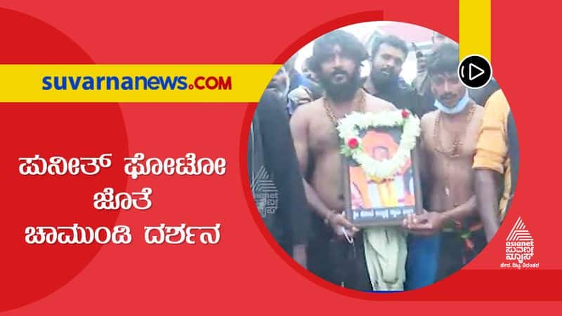 Mysuru Ayyappa Devotees Get Chamundi Darshan With Puneeth Rajkumar Photo hls