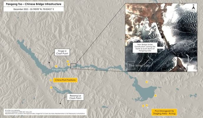 LAC पर ड्रैगन की चाल, Pangong Tso झील पर बना रहा पुल, दोनों तरफ से पहुंचेगी चीनी सेना