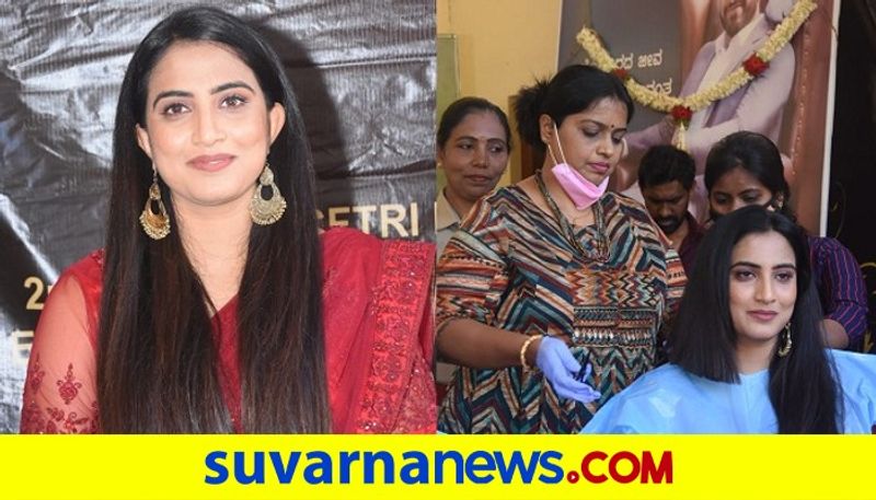 Kannada Actress Rishika Raj Donates Hair for Cancer Patients gvd