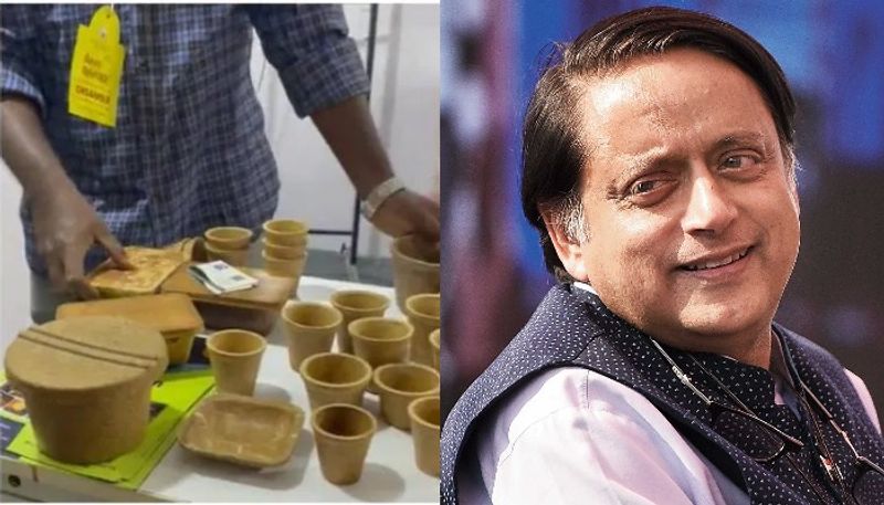 Shashi Tharoor video promoting food containers made out of rice bran