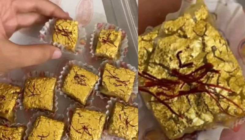 sweet shop sells mithai with gold foil at Rs 16,000 kg